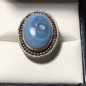 Owyhee Opal blue sterling ring